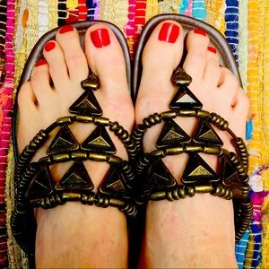 Jessica Simpson Metal Flip Flops